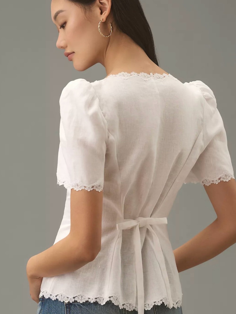 Reformation Anabella Linen Top